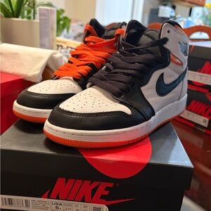 Nike Air Jordan 1 High Black White Orange Sneakers